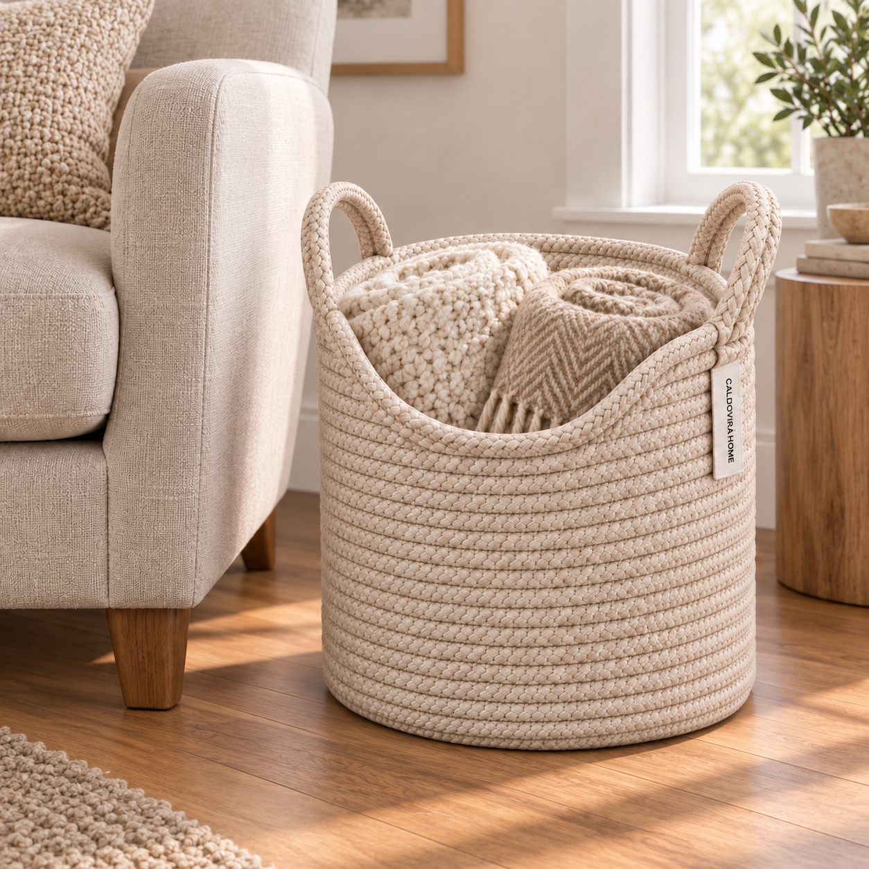 CALDOVIRA HOME NestArc Round Blanket Basket